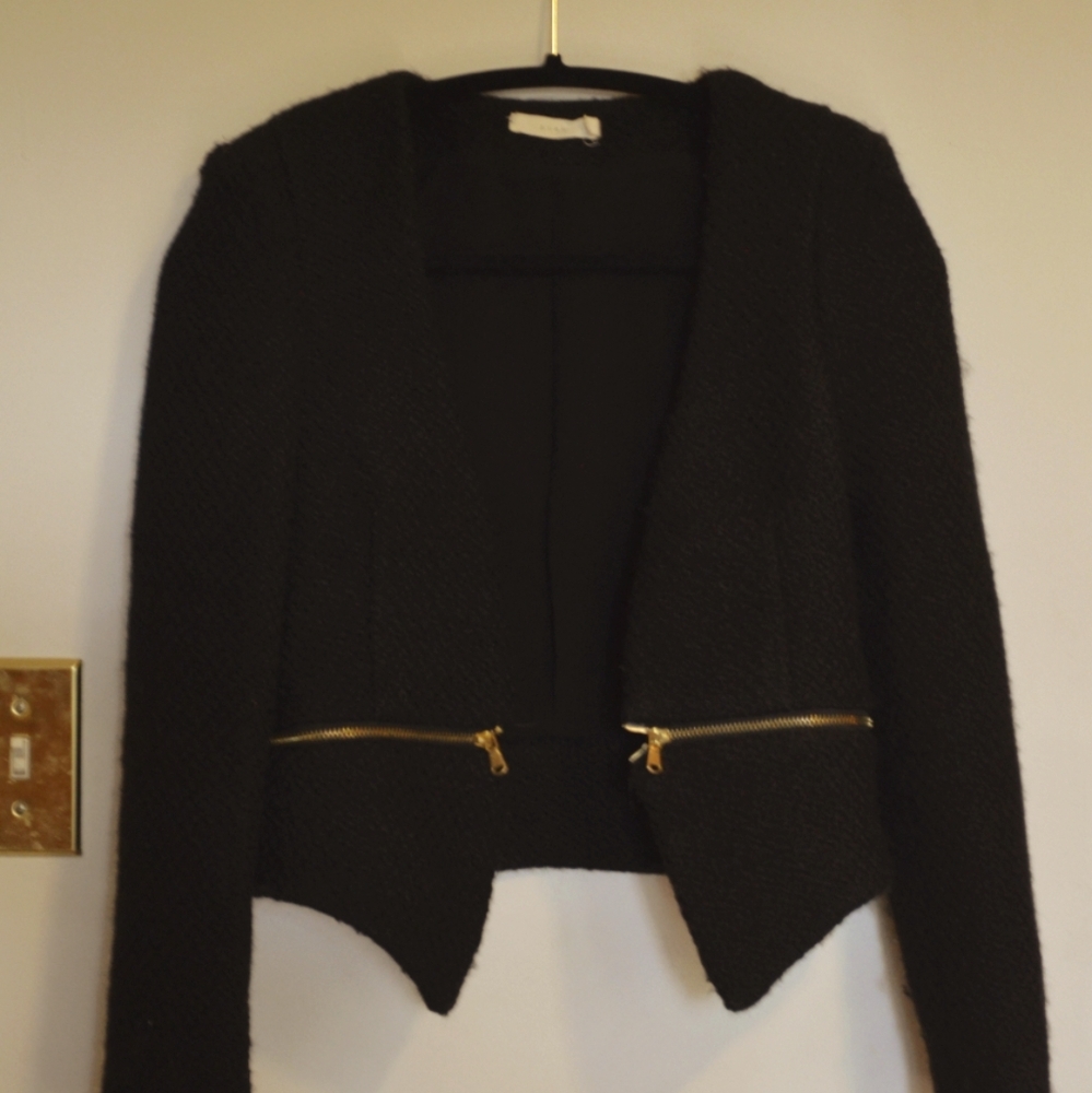 Cropped knit jacket
